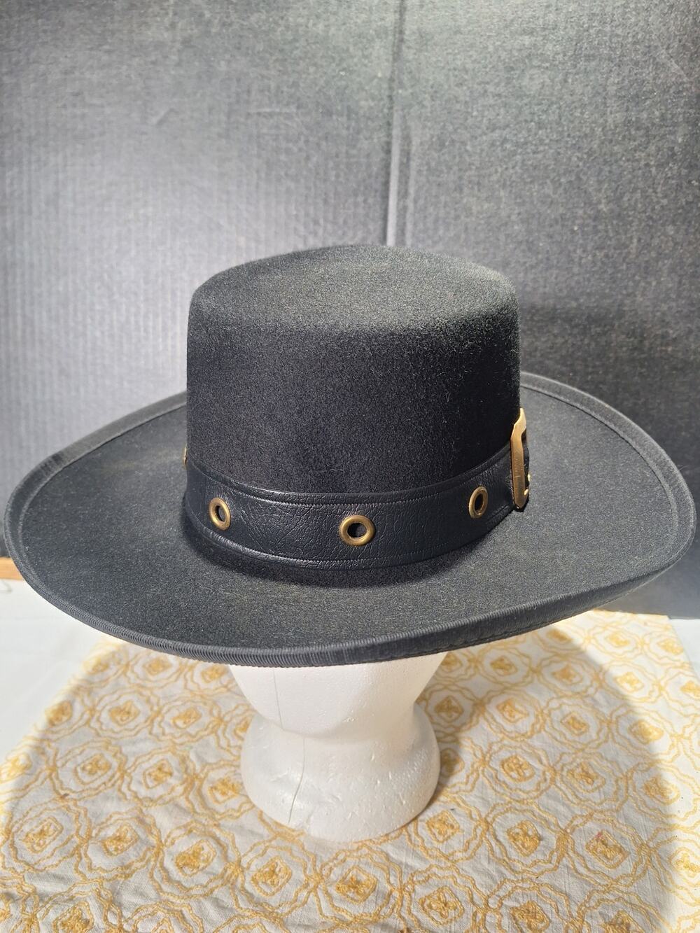 Vintage Eddy Bros California Men's Black Gambler Western Felt Hat 7 1/2 XL